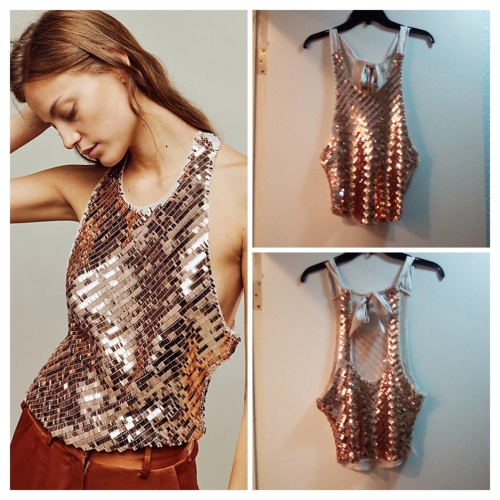 NWOT Intimately by Free People Retro Sequin Disco Cami